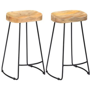 Gavin Bar Stools 2 Pcs Solid Mango Wood 45X40X62 Cm