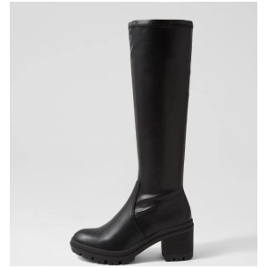 Genna Black Stretch Knee High Boots