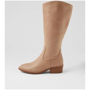 Gentel Latte Leather Knee High Boots