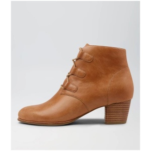 George W Tan Leather Lace Up Boots