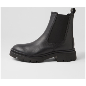 Ghani Schwarz Leather Ankle Boots