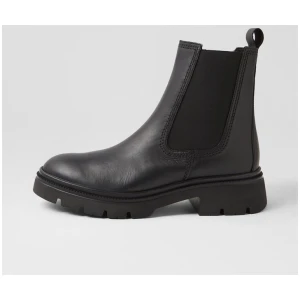 Ghani Schwarz Leather Ankle Boots