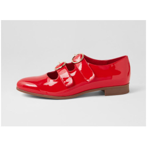 Gifth New Red Patent Leather Flat Shoes