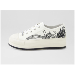 Gillersy Off White Black Canvas Sneakers
