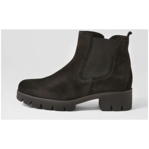 Gluck Schwarz Suede Chelsea Boots