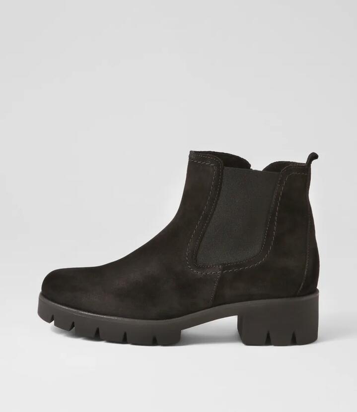 Gluck Schwarz Suede Chelsea Boots