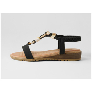 Gogo Black Microsuede Sandals