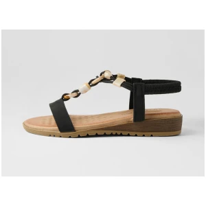 Gogo Black Microsuede Sandals