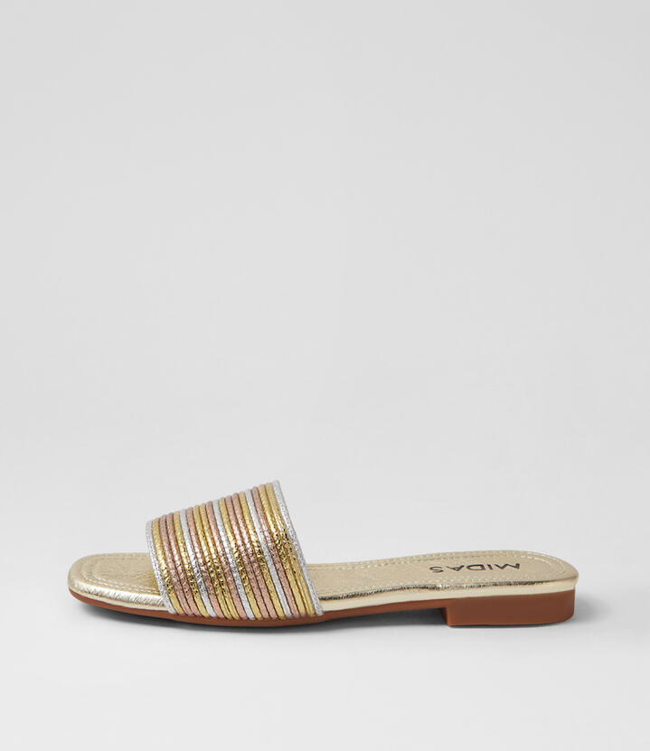 Gracey Multi Metallic Fabric Slides