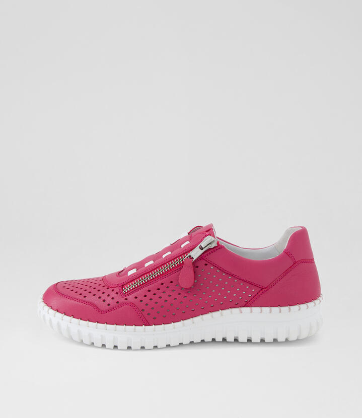 Gratitude Fuchsia Leather Sneakers