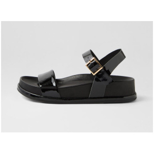 Grattify Black Patent Leather Sandals