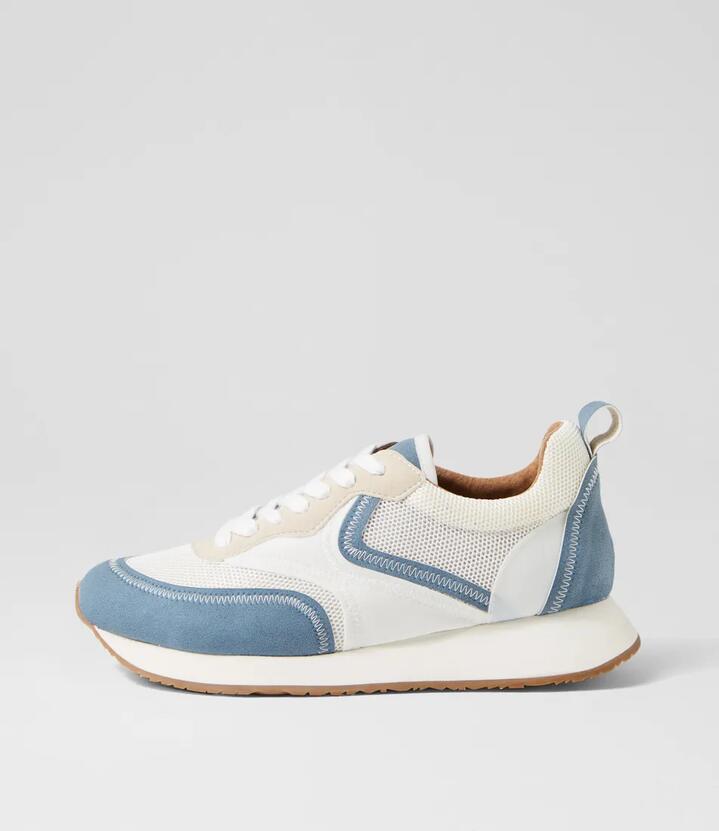 Greer Denim Mesh Leather Sneakers