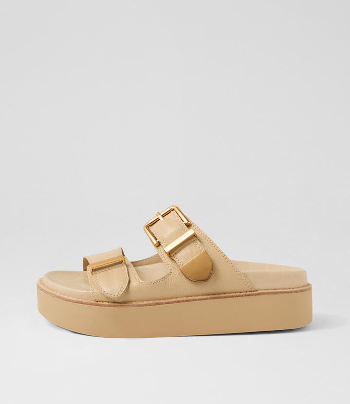Grettas Camel Leather Sandals