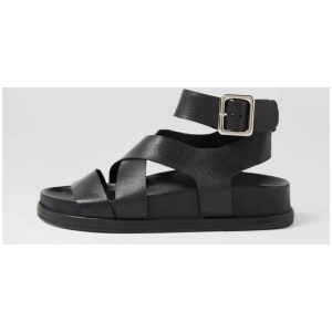 Greyes Black Leather Sandals