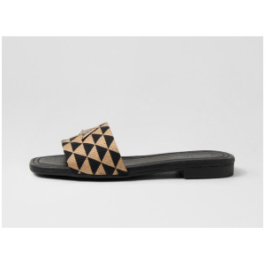 Grinch Black Natural Synthetic Raffia Slides