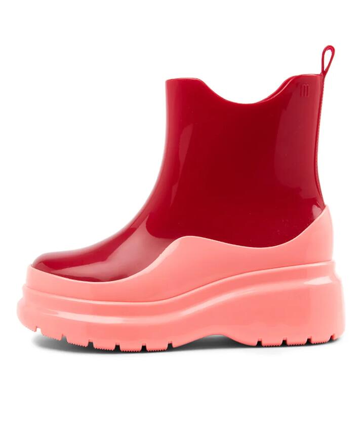 Grip Boot Ad Red Pink Pvc Ankle Boots
