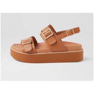 Guvnays Dark Tan Leather Sandals
