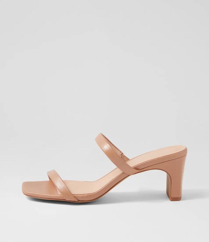 Haili Dark Nude Leather Sandals