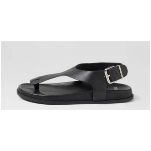 Hallee Black Leather Sandals