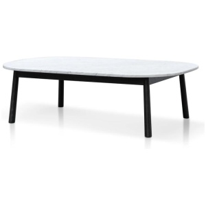Hamilton 110cm Marble Coffee Table - Black Base by Interior Secrets - AfterPay Available