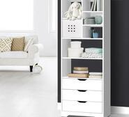 Hanan 3 Drawer Bookshelf White