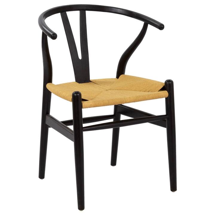 Hans Wegner Replica Black Elm Wishbone Dining Chair
