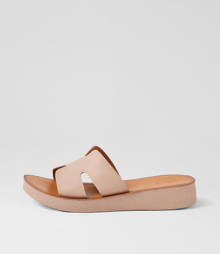 Harpo Nude Leather Slides