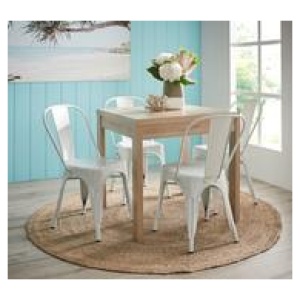 Havana 4 Seater Dining Table Set With Replica Tolix 2.0 Chairs Black