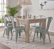 Havana 6 Seater Dining Table Set With Replica Tolix 2.0 Chairs Green