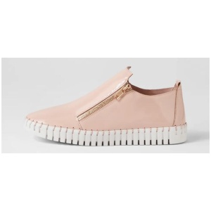 Havika Nude White Patent Leather Sneakers