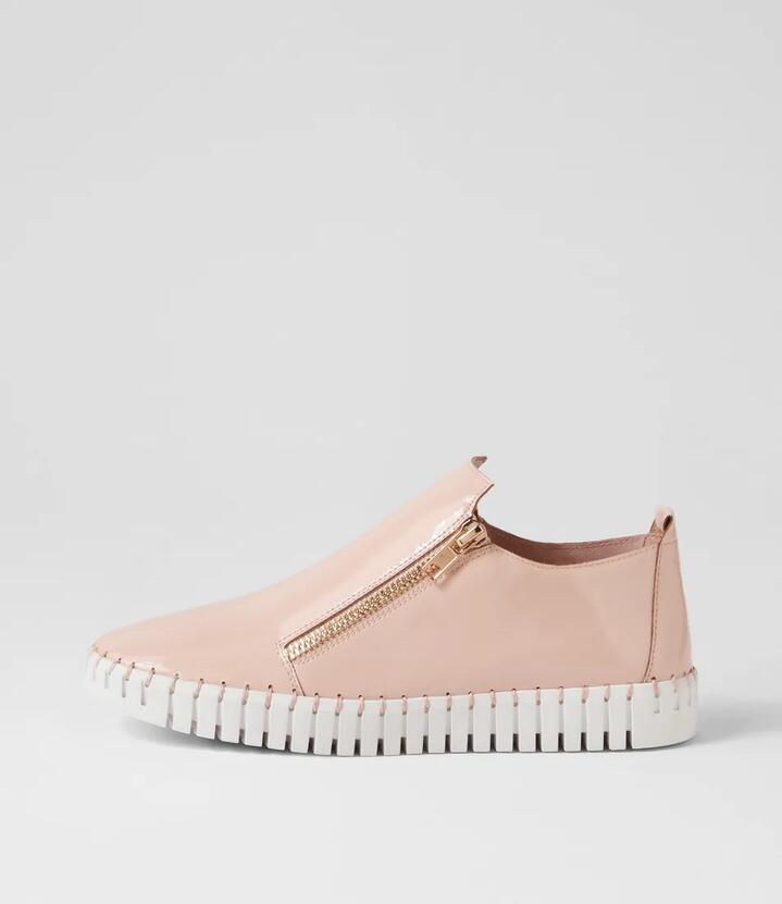 Havika Nude White Patent Leather Sneakers