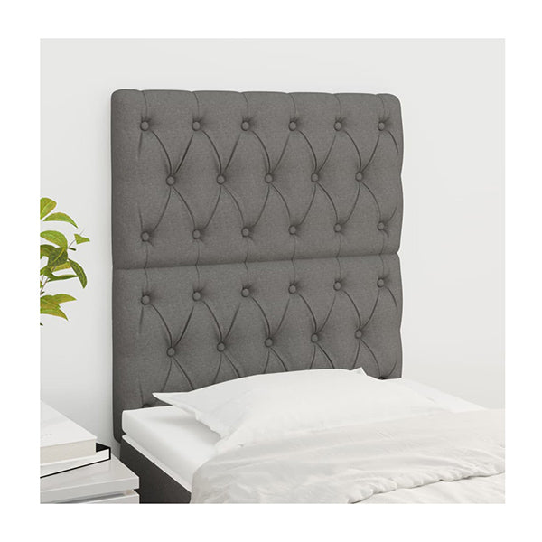 Headboards 2 Pcs Dark Grey 80 Cm Fabric