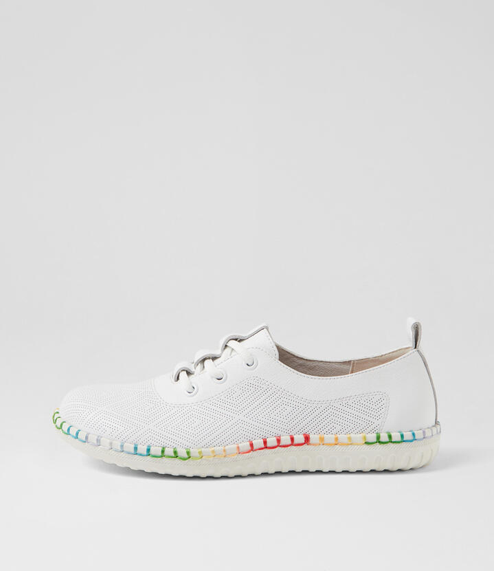 Hello White Leather Sneakers