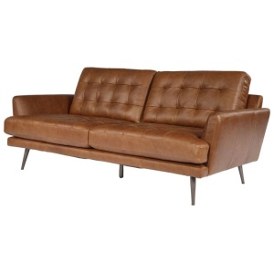 Helston 2.5 Seater Leather Sofa, Chocolate Brown