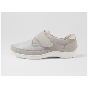Henni 31 Stein Silber Leather Flat Shoes