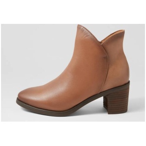 Heray Taupe Leather Ankle Boots
