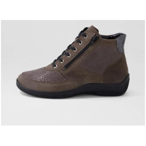 Hesna 82 Taupe Leather Ankle Boots