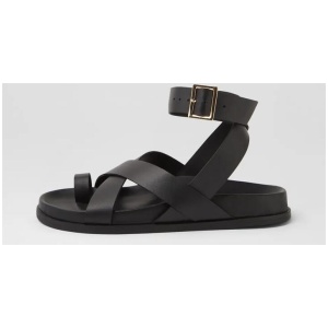 Hitch Black Leather Sandals