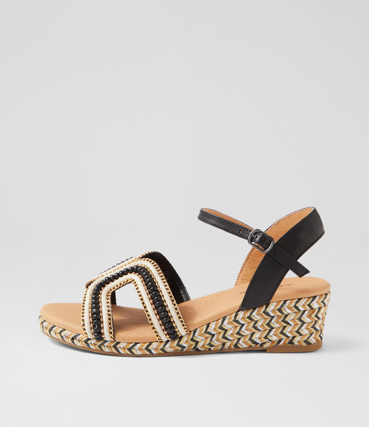 Hobarts Black Multi Sandals