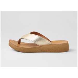 Holliah Pale Gold Natural Leather Sandals