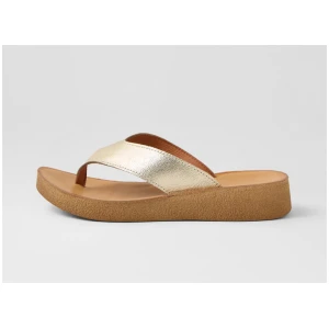 Holliah Pale Gold Natural Leather Sandals