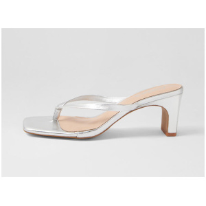 Hooly Silver Leather Sandals