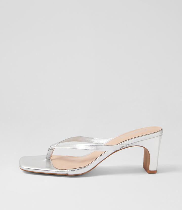 Hooly Silver Leather Sandals