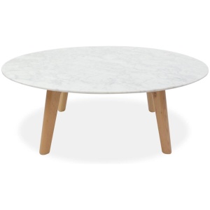 Hunter 100cm Round Marble Coffee Table - Natural by Interior Secrets - AfterPay Available
