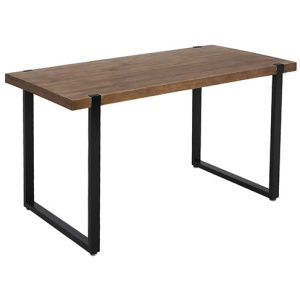 Industrial Wooden Dining Table In Brown