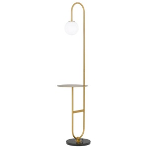 Inez Floor Lamp, Antique Gold, Black