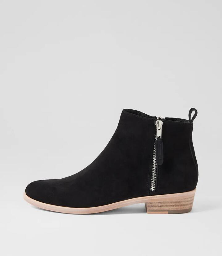 Isaac Black Suede Ankle Boots
