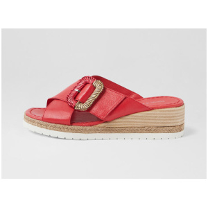 Iveta Red Leather Sandals