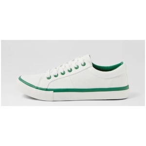 Jaiha White Green Canvas Sneakers