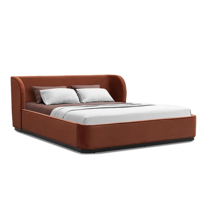 Jamar King Bed Frame - Umber Orange by Interior Secrets - AfterPay Available